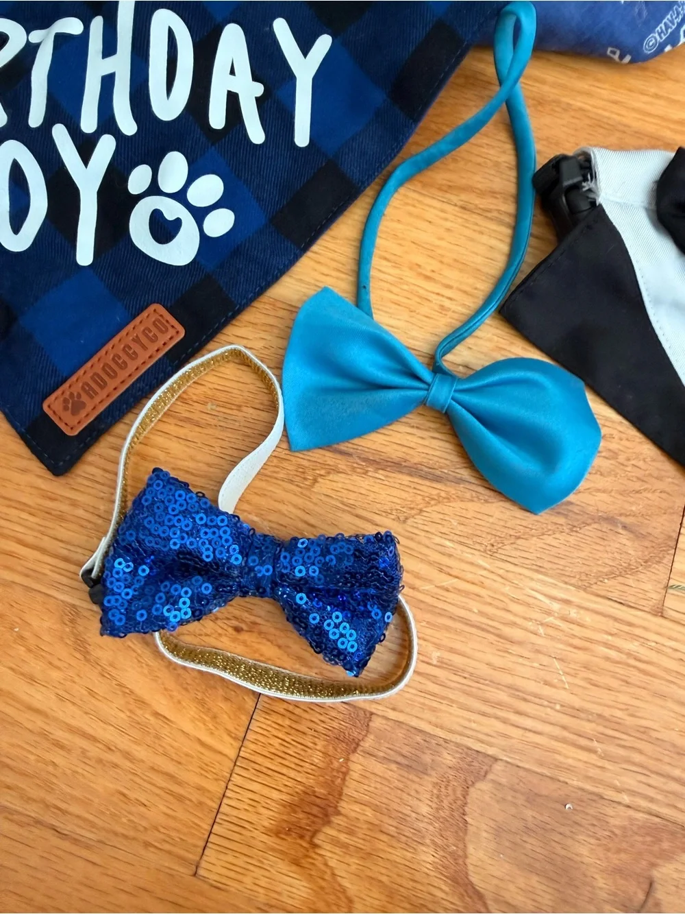 Dog Bandana, Tuxedo , Bow Ties & Birthday Accessory Lot